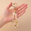 Perlen Herz Anhänger Schlüsselanhänger Zubehör stilvoll Legierung Freundschaft Schmuck Elegant Valentinstagsgeschenk Für Sie