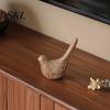 Unique Retro Bird Home Accessories Resin Ornaments, Wood Color Figurine, Handmade Carved Country Living Ornaments Decorative Statue for Farmhouse