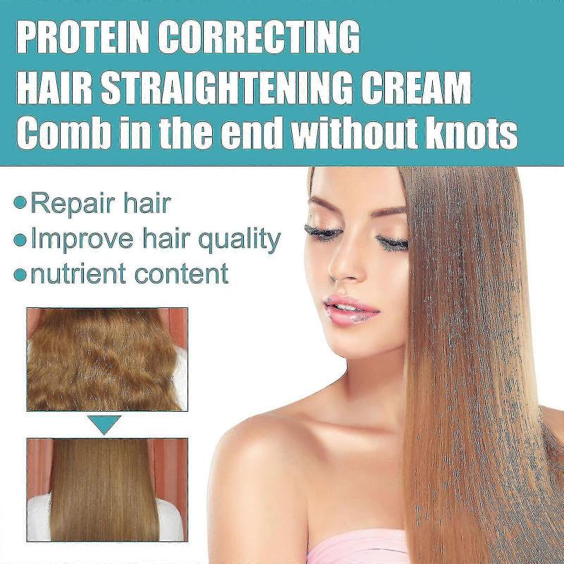 Protein Straightening Cream For Smoothing Frizz Split Repair Damaged Hair Without Straightening Care Cream