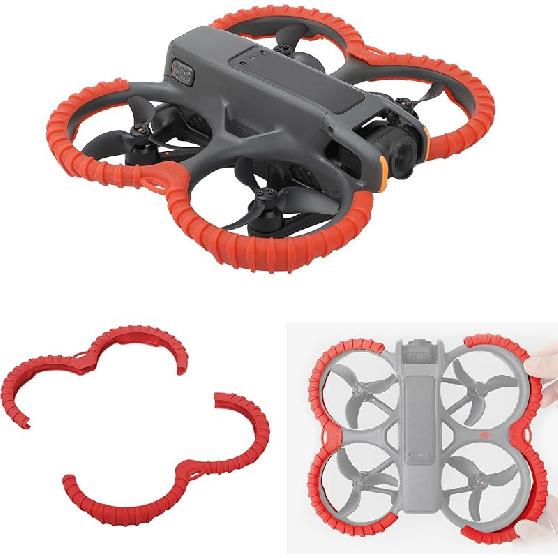Propeller Guard Protector Accessories for DJI Avata 2, Prop Bumper Drone Anti-Collision Scratch-proof Protection,Fly Combo Protective Cover Ring(Red)