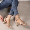 Fashion New Sandals Women's Ankle Strap Gladiator Sandals Women High Heels Cross Straps Gold Sandalias Mujer Summer Shoes Woman