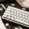 Happy Kitty Cat Keycap Set PBT Thermal Sublimation 124 Keys MOA Height Milk White Girls Mechanical Keyboard Keycaps
