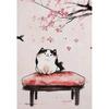 Cute Japanese Black Cat Wall Art,Vintage Ukiyoe Food Noodle Sushi Kitty Canvas Prints,Kitchen Bedroom Home Decor Cat Lover Gifts