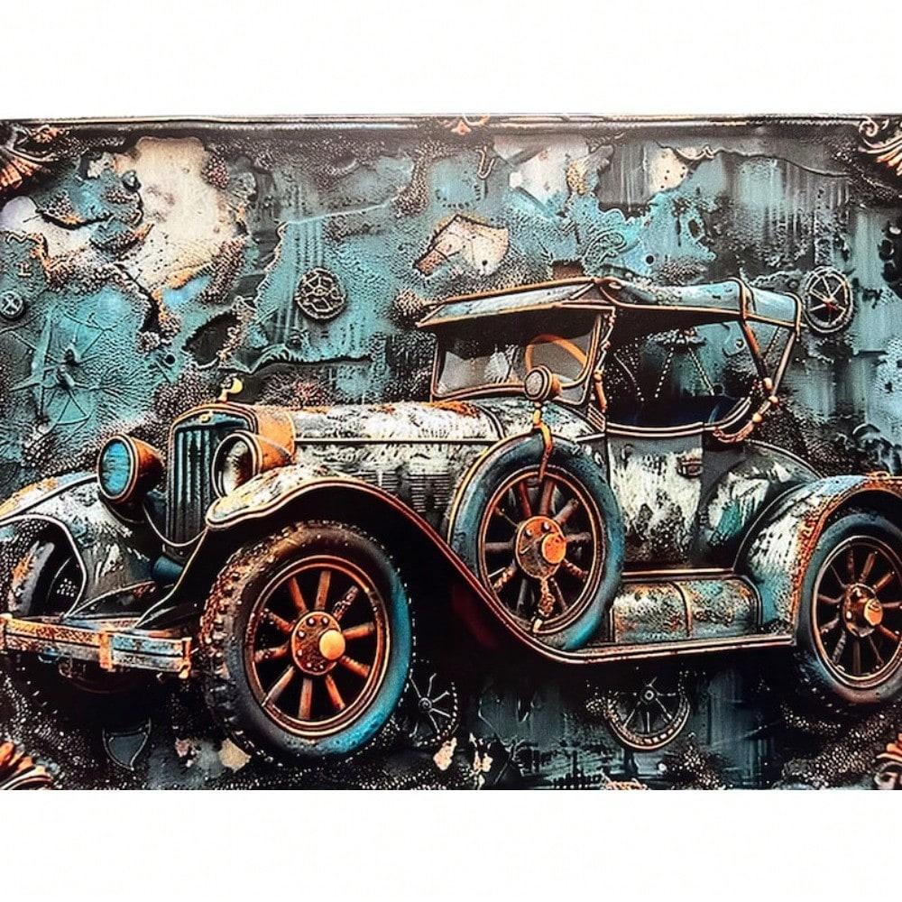 Vintage Classic Car Metal Tin Sign Retro Garage Decor Rustic Wall Art Men Gift