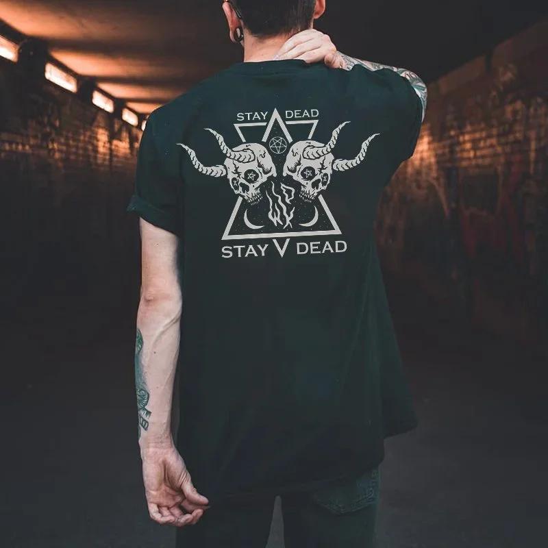 Men Clothing Heavy Metal Rock Skull Graphic Tshirts Grunge Punk Gothic Short-sleev Tops Male Oversized Tees Camiseta Hombre