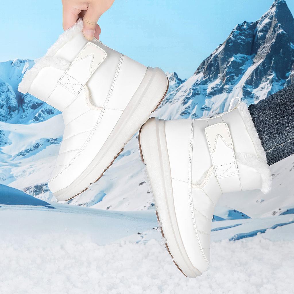 Plush Warm Women's Snow Boots Fashion High-top Cotton Shoes Anti-slip Walking Shoes Winter Hiking Outdoor Sneakers