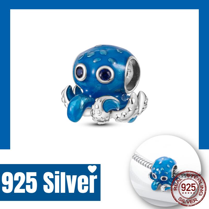 Summer Animal Friends Octopus Dog Starfish Charms Fit Bracelets Necklace Beads Original Copper Women Jewelry Making