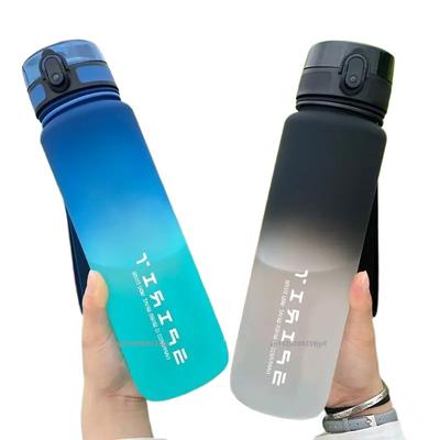 1 Liter/500ml/650ml Waterfles Motiverende Sportfles Lekdichte Plastic Drinkbeker Outdoor Reizen Gym Fitness Jugs