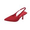 Spring New Pointed Thin Heel Medium Heel Single Shoes Empty Bag Head Sandals High Heels Green Large Size Women's Shoes