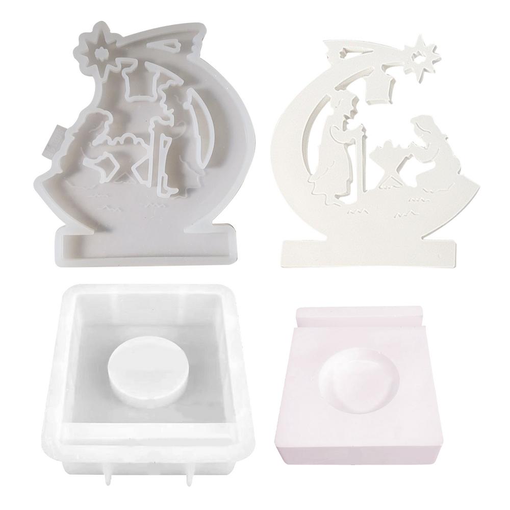 Krybbespill Silikonstøpeformer Gjenbrukbar Silikonform Enkel Slipp Krybbespillform Støpeformer Trygg Non-Stick Stearinlysform For