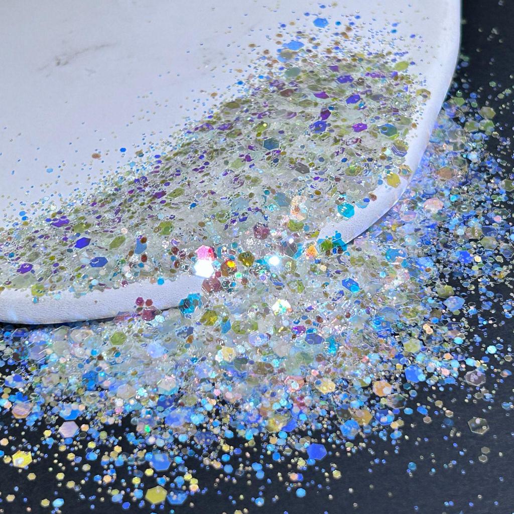 Original Film Flash Nail Art PET Hexagonal Sequins for Makeup, Epoxy Resin, Handmade Crafts, and Flowing Sand Toy Decoration