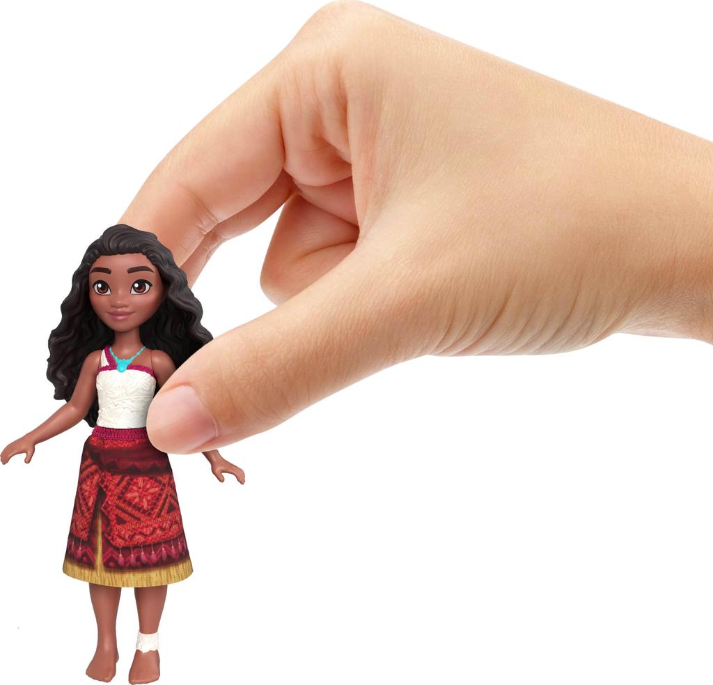 Mattel Disney Moana Moana 2 Jucărie Moana Atelier Set de joacă cu 2 păpuși plutitoare Heihei mici și 5 accesorii și păpuși Lotto, figurină, barcă,