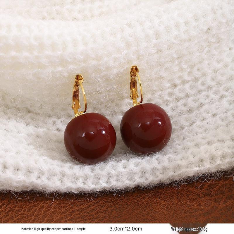 

Серьги-пусеты в ретро-стиле с красной глазурью «капля» для женщин - Уникальный нишевый дизайн начала осени