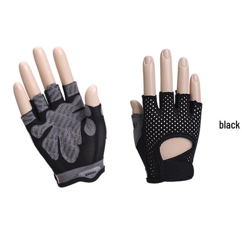 Women's Breathable Anti-Slip Half-Finger Fitness Gloves for Gym, Yoga, Cycling with Butterfly Mesh Design