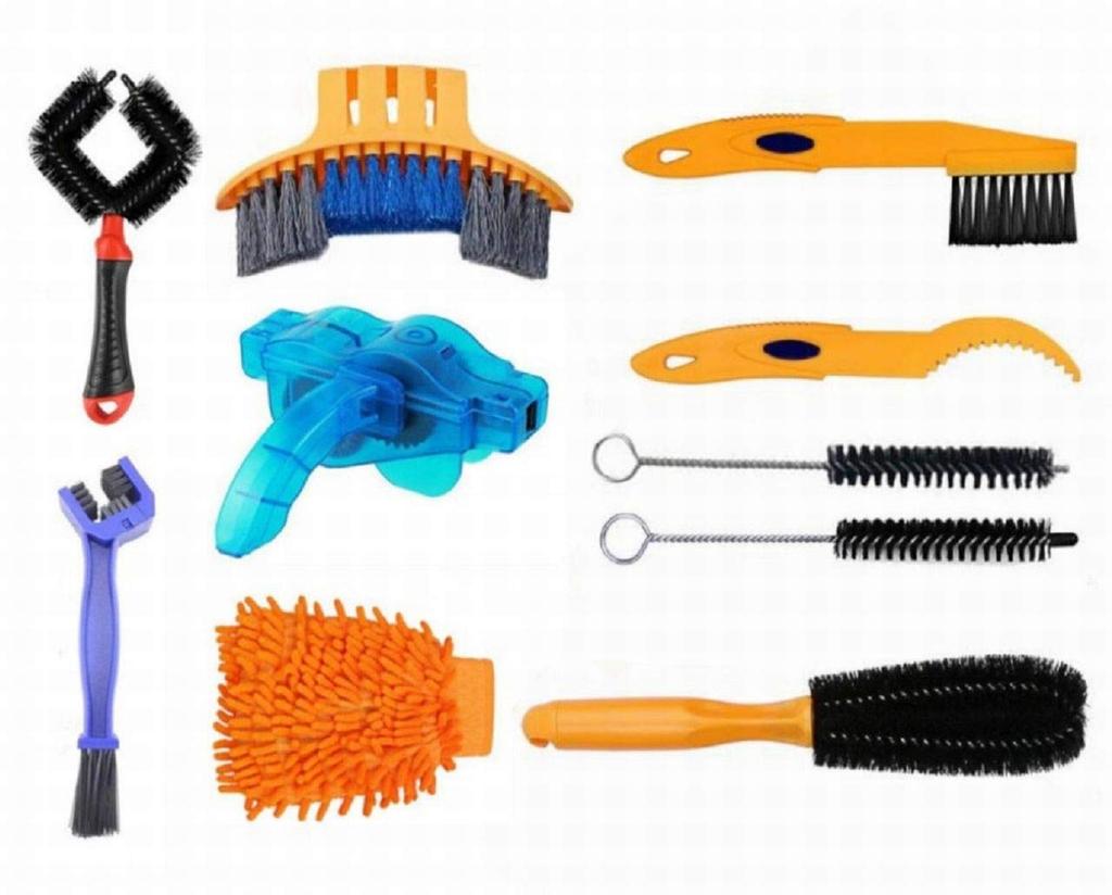 L CLOVER Bicycle Cleaning Brush Bike Brush Chain Cleaner Gear Crank Maintenance Cleaning Set of (Set 10)
