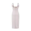 Elegant 2026 French Slim-Fit Backless Midi Dress for Women – Flattering Ruched Waist, Hip-Lifting Style in Mid-Length.