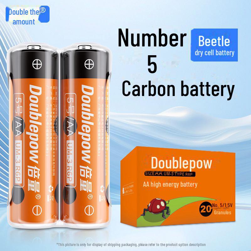Double A 1.5V Carbon AA Batteries for Remotes, Scales, and Toys