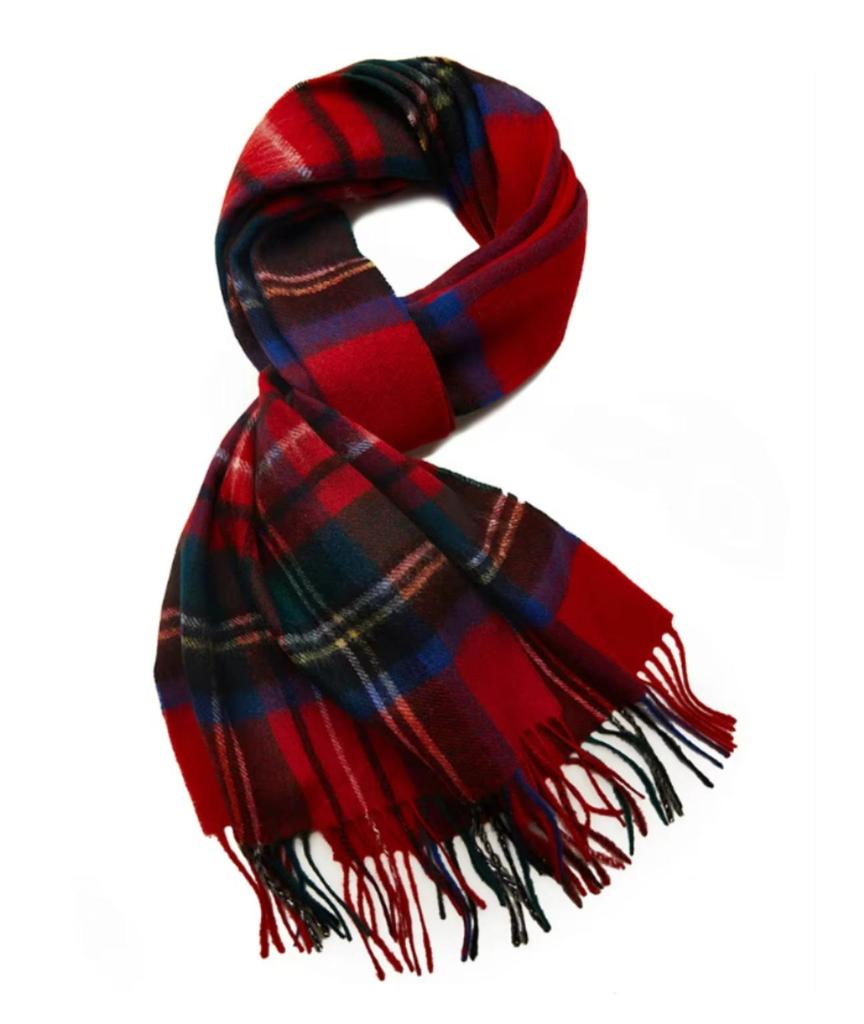 Hamilton Kilts Szalik Tartan z 100% Wełny Jagnięcej, Zimowa Stola z Długimi Frędzlami