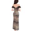Chic Off-Shoulder Spaghetti Strap Evening Gown - Slim-Fit, Slit, Age-Defying Style
