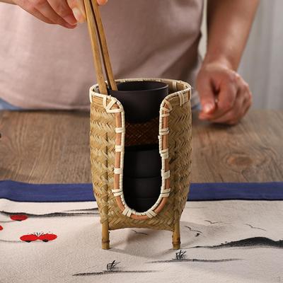 Bamboo Cup Holder for Bathroom Vanity - Stylish and Practical Tea Storage