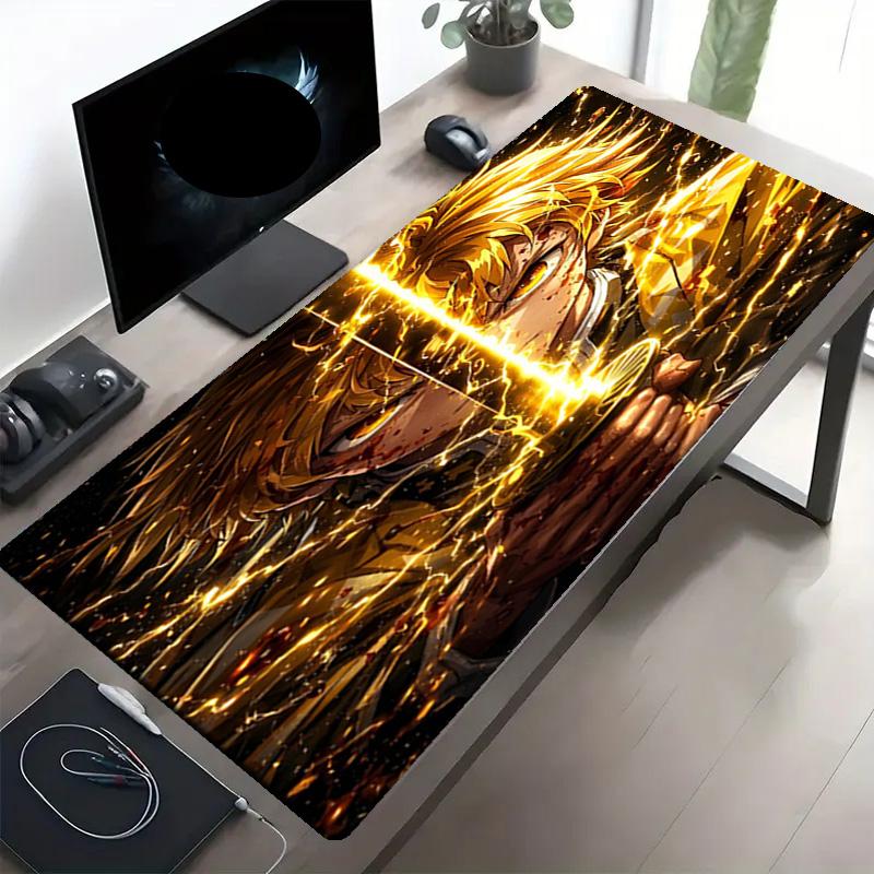 Demon Slayer Print Mouse Pad, Anti‑Slip Desktop keyboard Mat, for PC Laptop Gaming Working Daily Use, Cool Festival Surprise Gift
