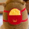 French Fries Backpack Capybara Plush Doll Gluttonous French Fries Stretchable Kapibara Girls Gift