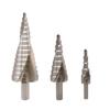 Triangle Shank Spiral Groove Step Drill Bit Set (Sizes: 4-12mm, 4-20mm, 4-32mm)