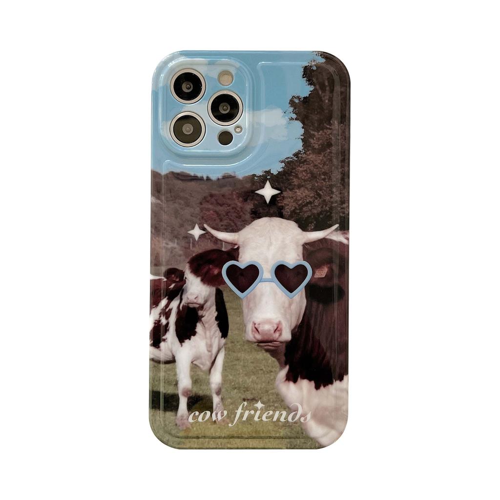 Cow Friend Relif 3d Imd Soft Silicone Shockproof Phone Case For Iphone 14 Pro Max 13 12 11 Promax Cute Catoon Back Cover Shell
