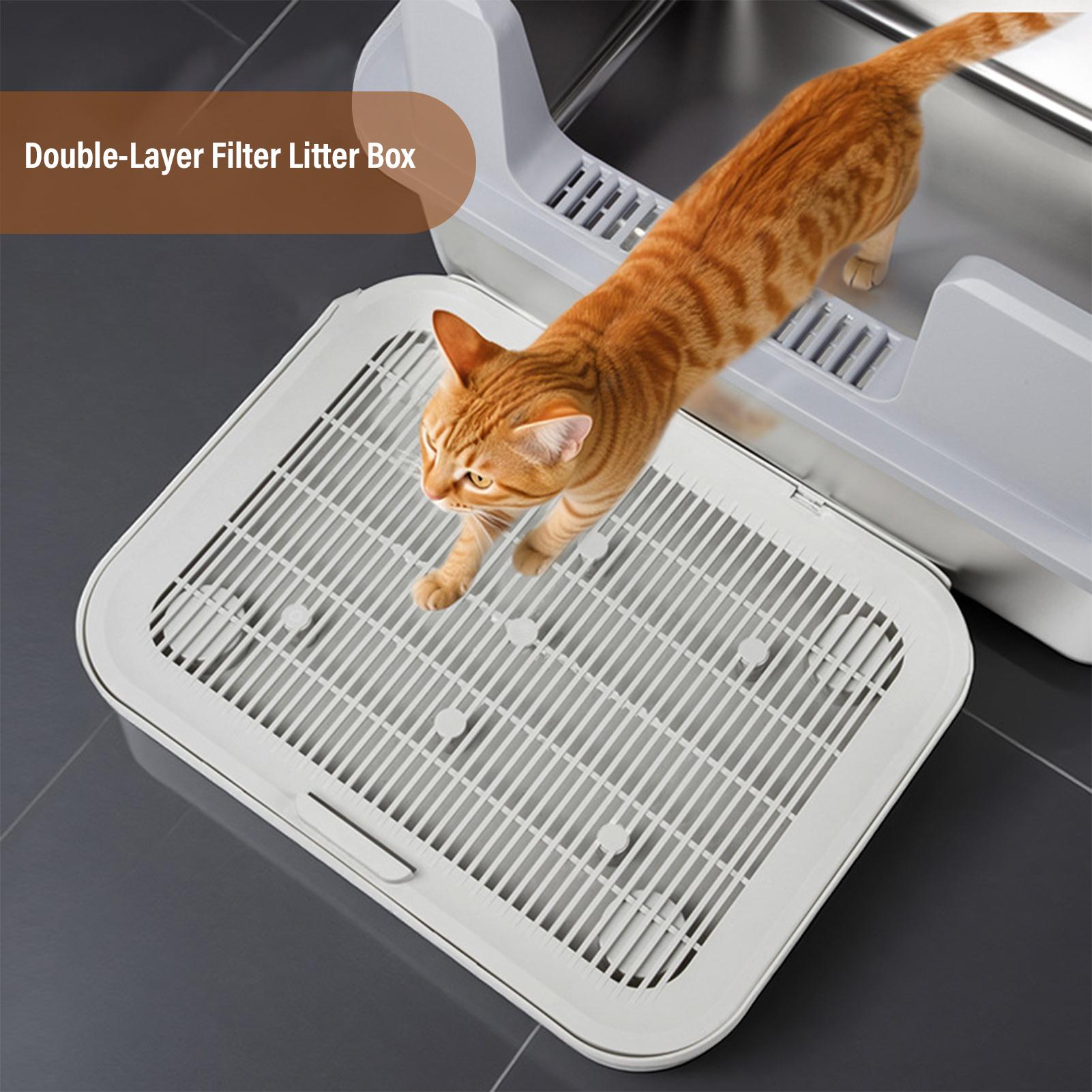Litter Mat Non-slip Double-layer Waterproof Washable Pet Supplies Cat Litter Rug Catcher For Indoor Outdoor Cage Entry Corner bianco
