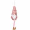 Cute Handmade Christmas Elf Elderly Pendant Long Legged with Star Pattern Xmas Gnome Ornaments Soft Santa Claus Holiday Gift