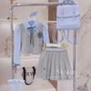 2023 Girls' Stylish Two-Piece: Fake College Style Pleated Skirt Suit for Spring and Autumn