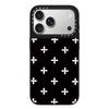 Stylish Polka Dot and Cross Flower MagSafe Case for Apple 17/15 Pro Max Phone