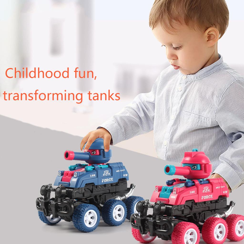 Collision Tank Vehicle with Two Forms of Deformation, Six Wheeled Inertial Tank Off-road Vehicle Toy