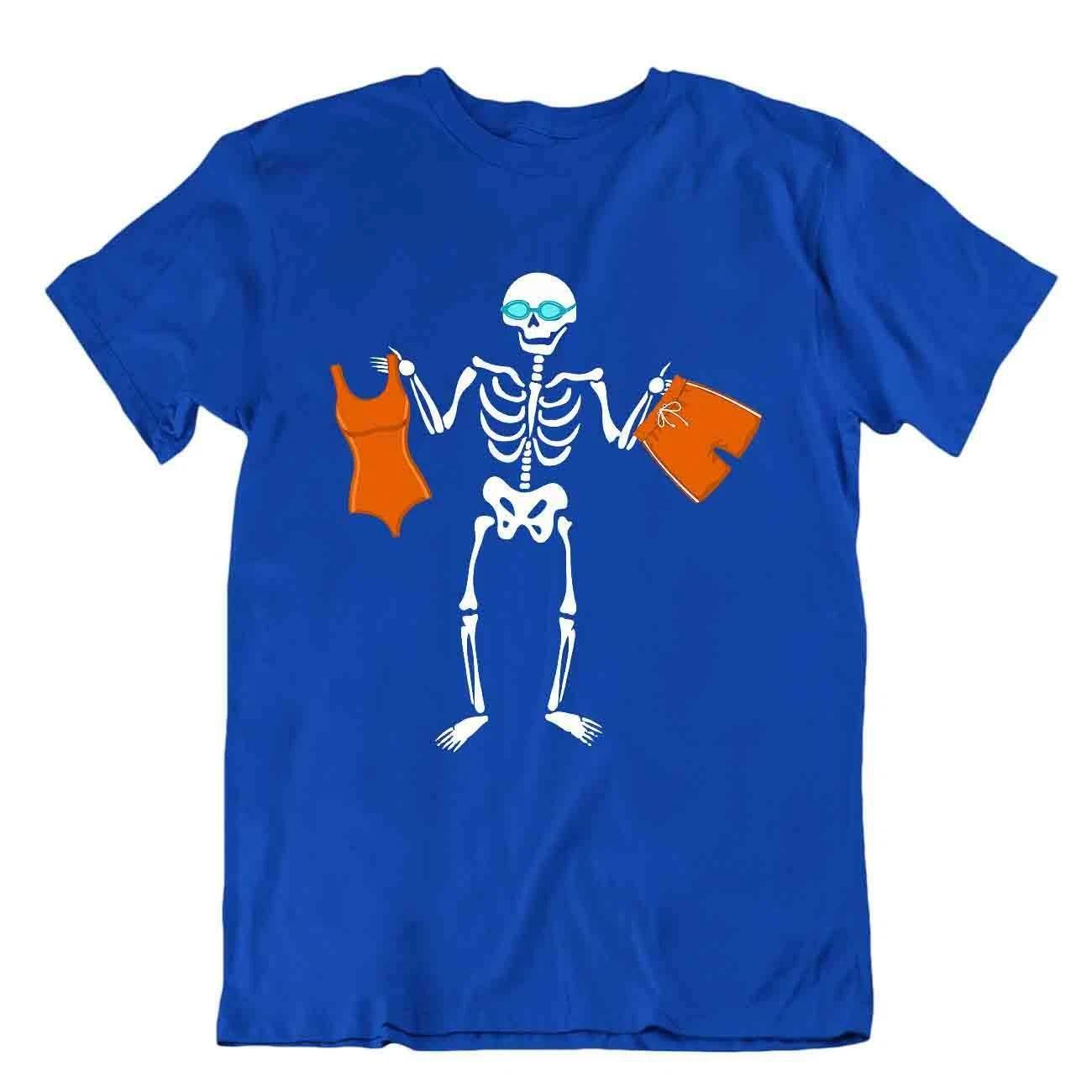 Skeleton Sports T-Shirt Comic Swimminf Tee T Shirt Relaxing Sports Shirt 3XL