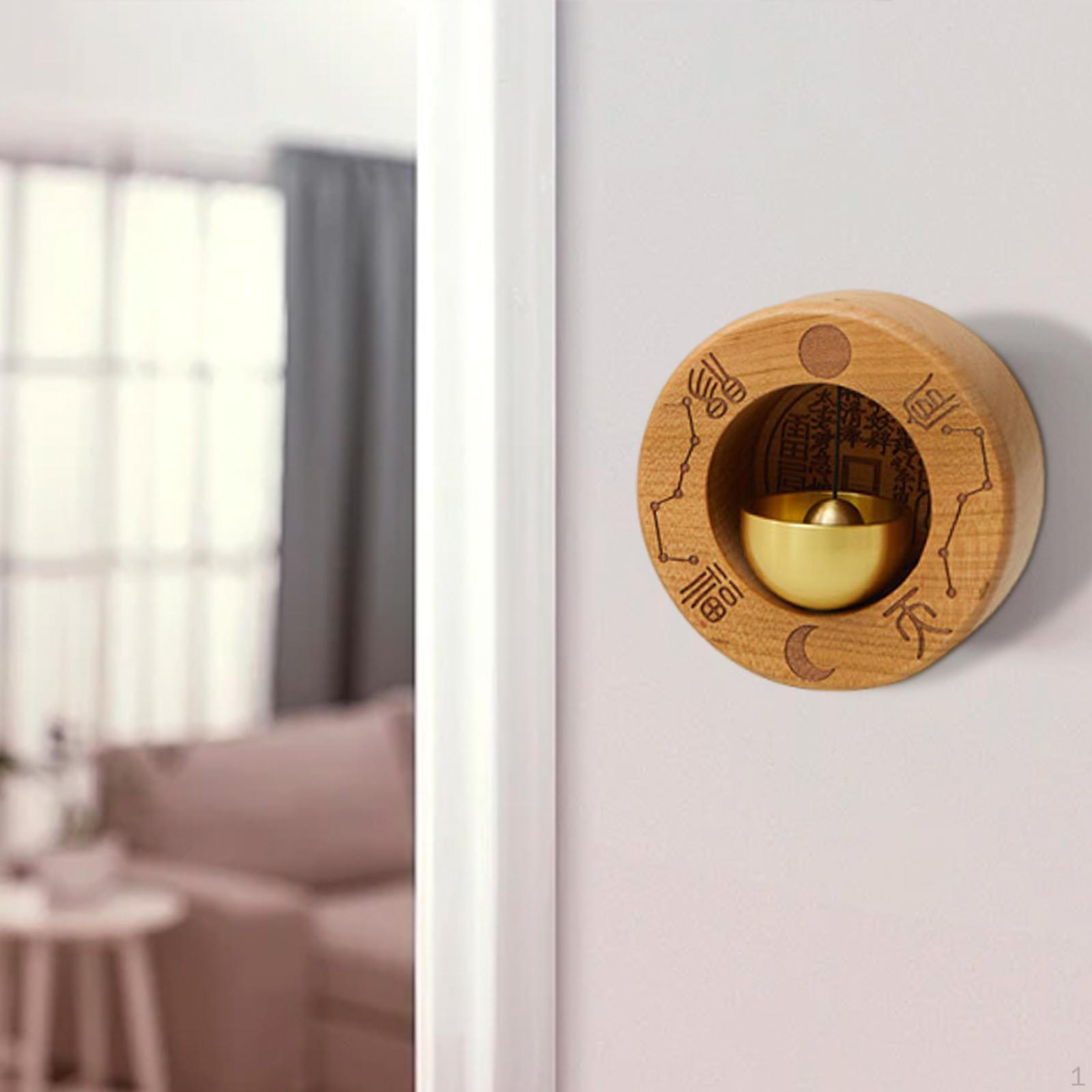 

Shopkeepers Bell Decorative, Unique Creative Craft, Sturdy Doorbell Wooden for Home Porch Entrance Round