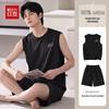 Hodo Herren Ärmelloses Loungewear-Set aus reiner Baumwolle