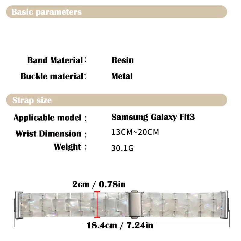 Harzarmband für Samsung Galaxy Fit 3 Uhrenarmband Correa Armband Kompatibel mit Galaxy Fit 3 Armband Zubehör