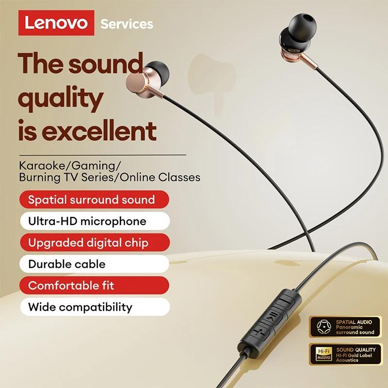 Original Lenovo YF31 Soft Fit In-Ear Wired Earphones Gaming Headphone Type-C/3.5mm 360° Surround Sound Ultra-low Latency Earbuds With Mic NEW
