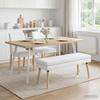 Double Layer Bench White 110 x 40 x 47 cm Fabric