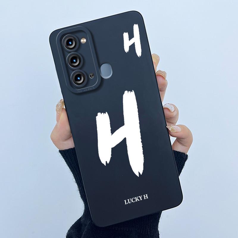 For Itel Vision 3 / Itel S17 / Itel P38 S661L S661W Case Lucky Initial Letter Liquid Silicone Protective Back Cover Phone Case