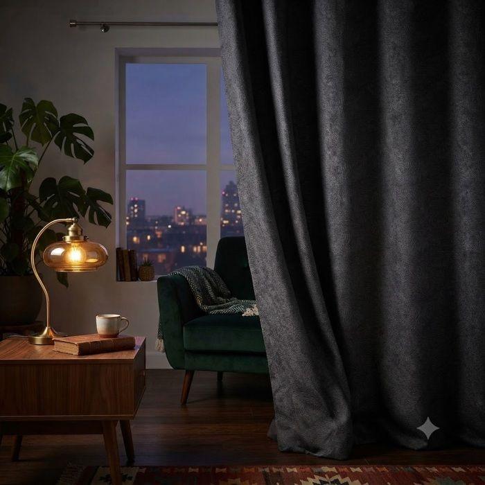 1 Rideau en polyester 140 x 240 cm anthracite Dreamtime