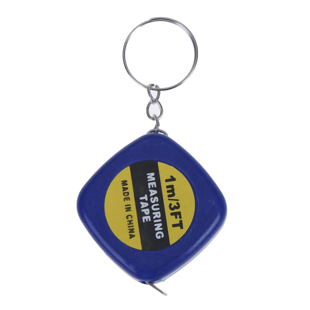 

1 шт. Мини брелок для ключей, кольцо для ключей, легко выдвижная рулетка, вытягивающаяся линейка 1 м синий