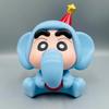 Nohara Shinosuke Q Version Sitting Baby Elephant Shin chan,Cute Anime Collectible Figure with Party Hat, PVC Desktop Decor for Home/Office/Shelf