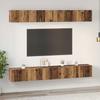 Wall Mounted TV Cabinet Set 6 pcs Reclaimed Wood Effect Particleboard