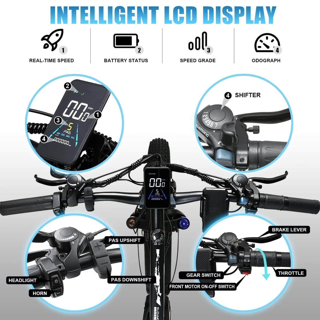 KETELES K800 Dual Motor Electric Bike with 2000W, 48V 23AH Battery, 26" Fat Tires, Lockable Suspension Fork Road E-Bike