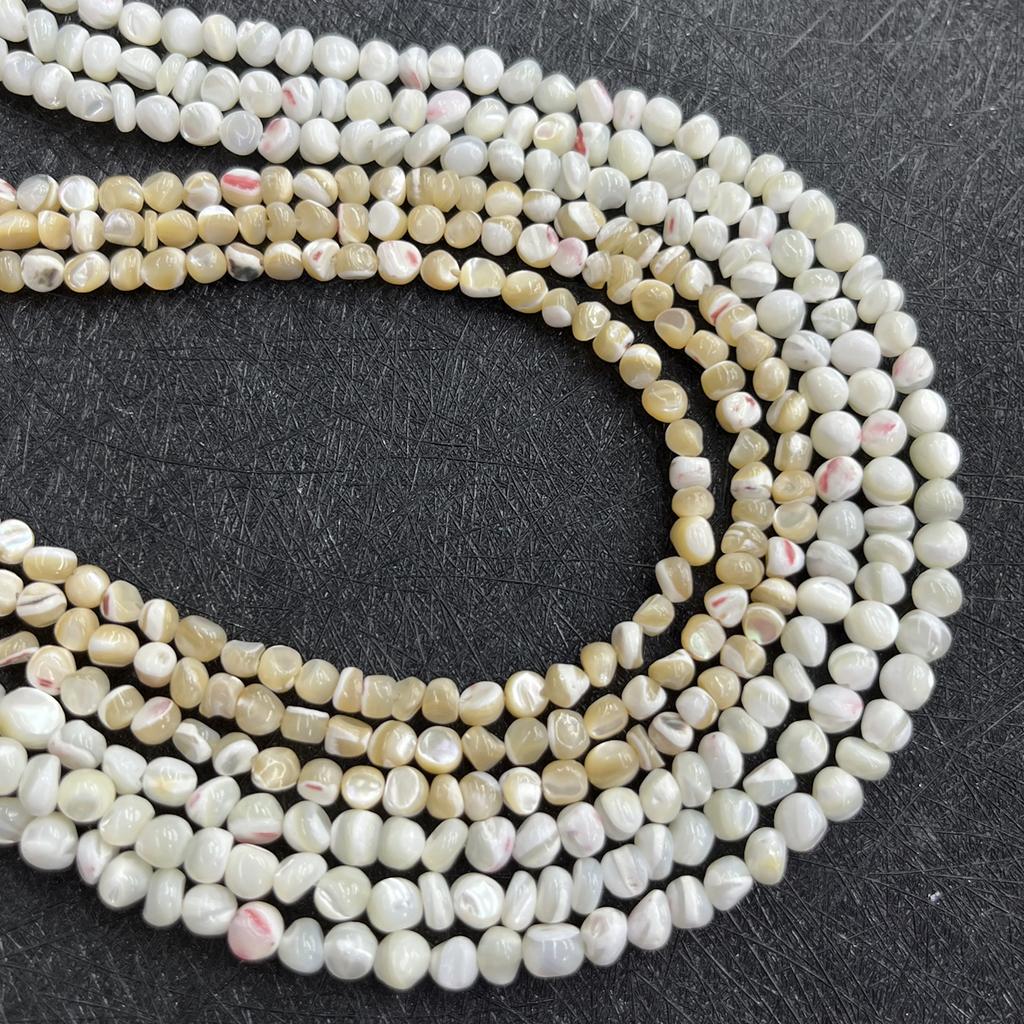 1String, Natural Shell Beads 5-6mm, Boho Style Irregular Chip Loose Spacer Beads for DIY Bracelet & Necklace Accessories Jewelry Making Supplies 38cm