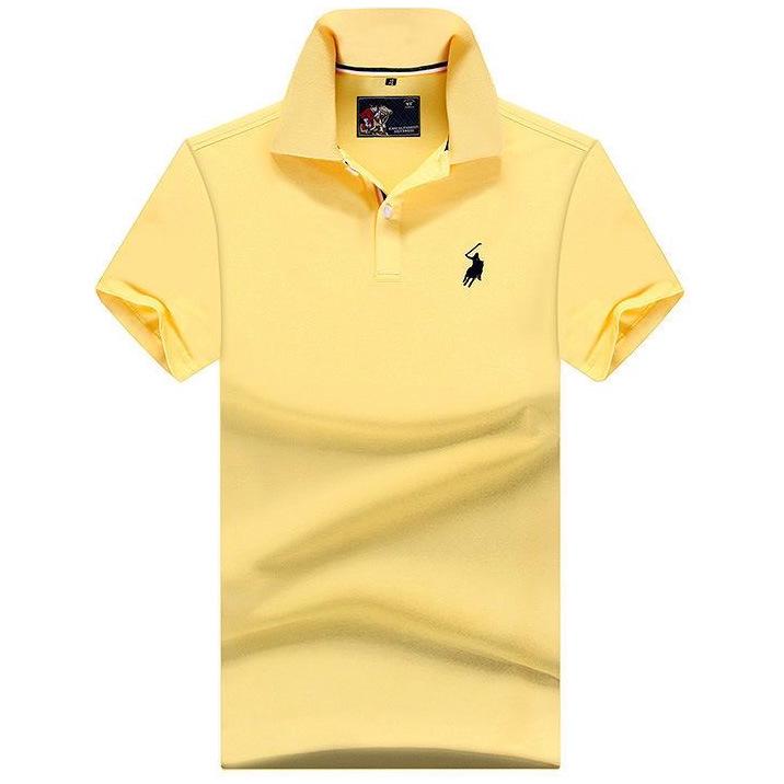 Authentisches Paul Herren Kurzarm-Polo mit Pferdelogo, gesticktem Kragen, Übergröße lockere Passform