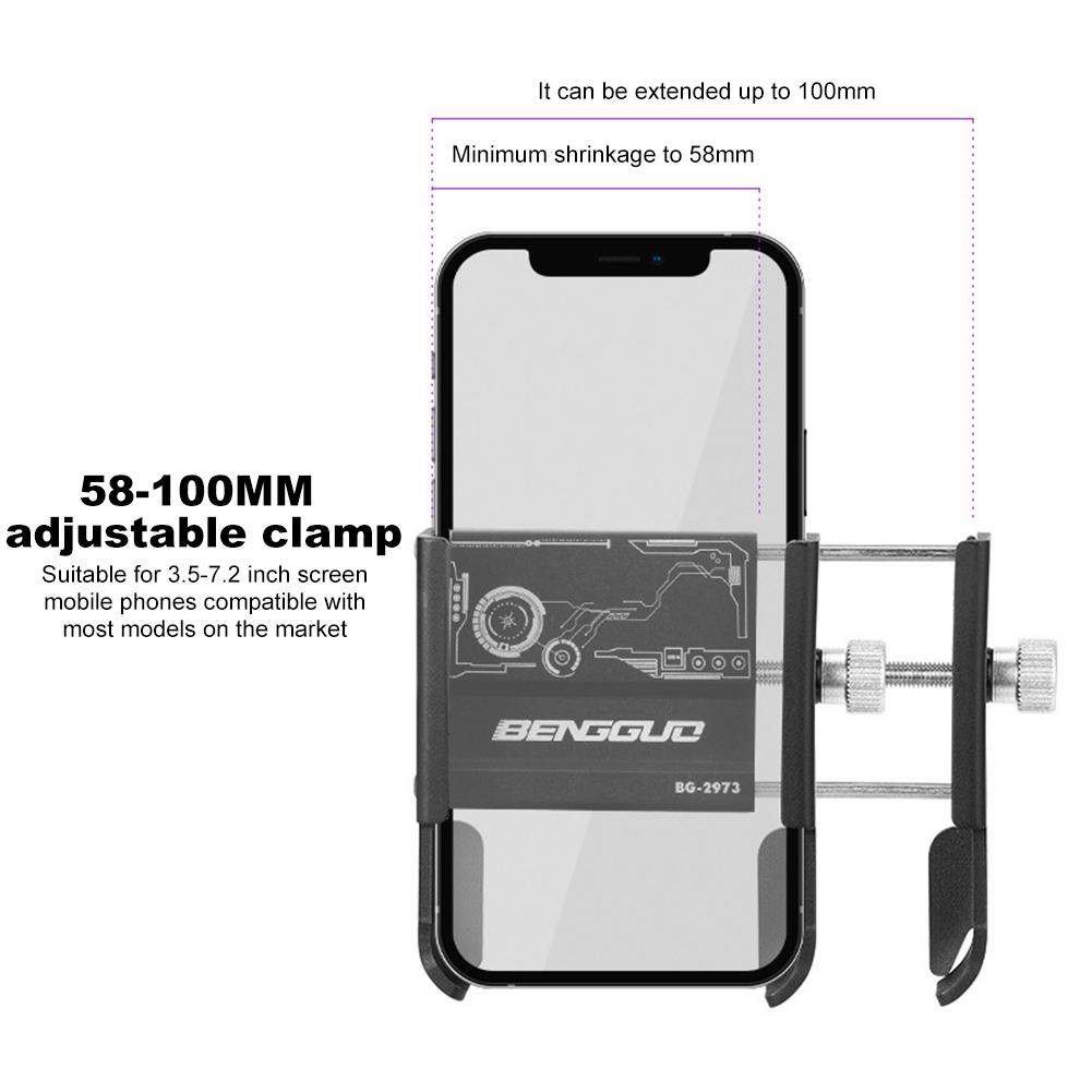 Bicycle Phone Holder Shockproof Bike Phone Support Bracket Aluminum Alloy Bicycle Navigation Phone Bracket for Outdoor Riding