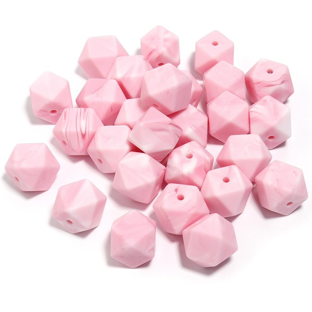 10pcs 19x14mm Hexagon Silicone Beads For Jewelry Making DIY Handmade Necklace Bracelets Phone Key Chain Decoration Accessories