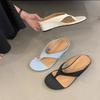 European and American Fashion Versatile Round Toe Wedge Heel Flip Flops for Women Wearing Thick Soled Sandals and Beach Shoes
